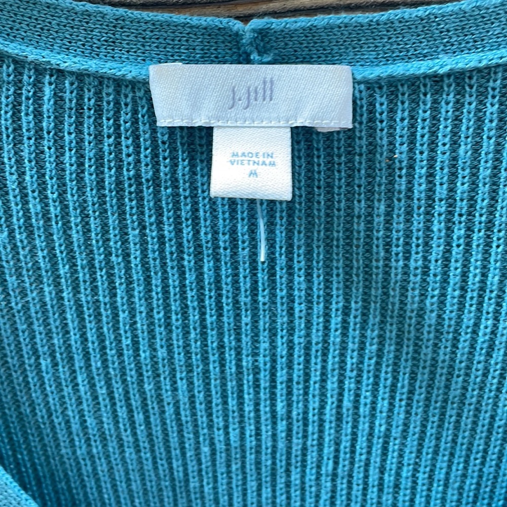 J.Jill blue knit v neck sweater Medium - Picture 3 of 10